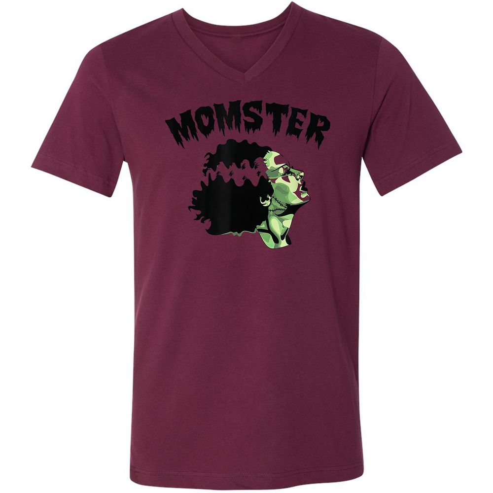 Unisex V-Neck T-Shirt - 57R63TY7 - Maroon - 6