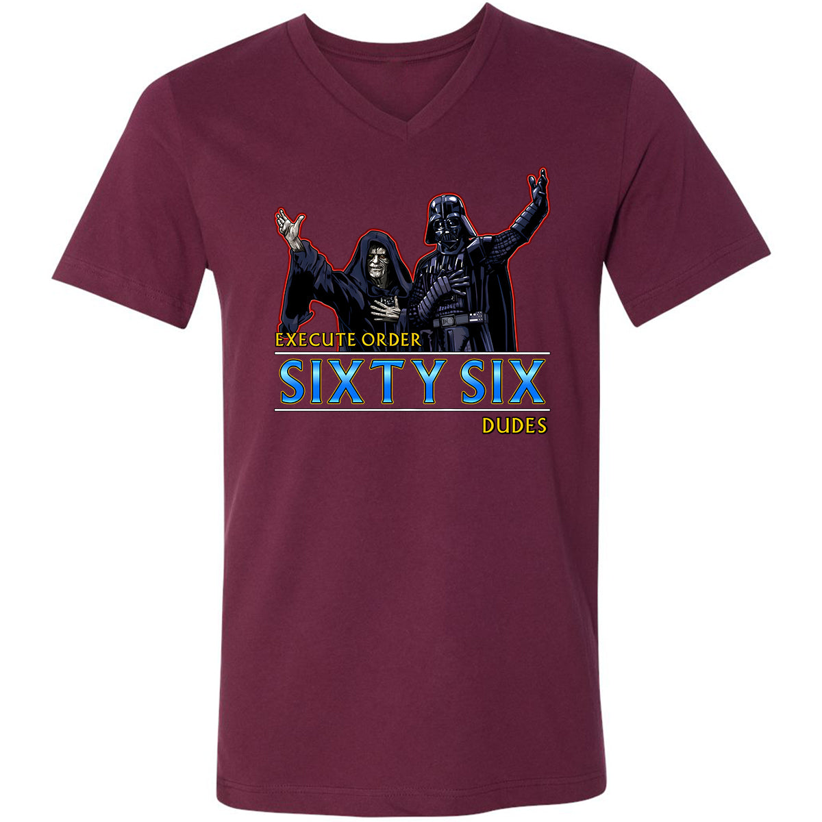 Unisex V-Neck T-Shirt - N87N28CY - Maroon - 6