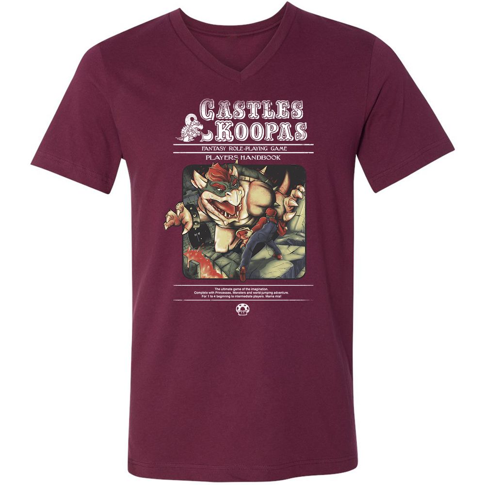Unisex V-Neck T-Shirt - KSZ96L49 - Maroon - 6
