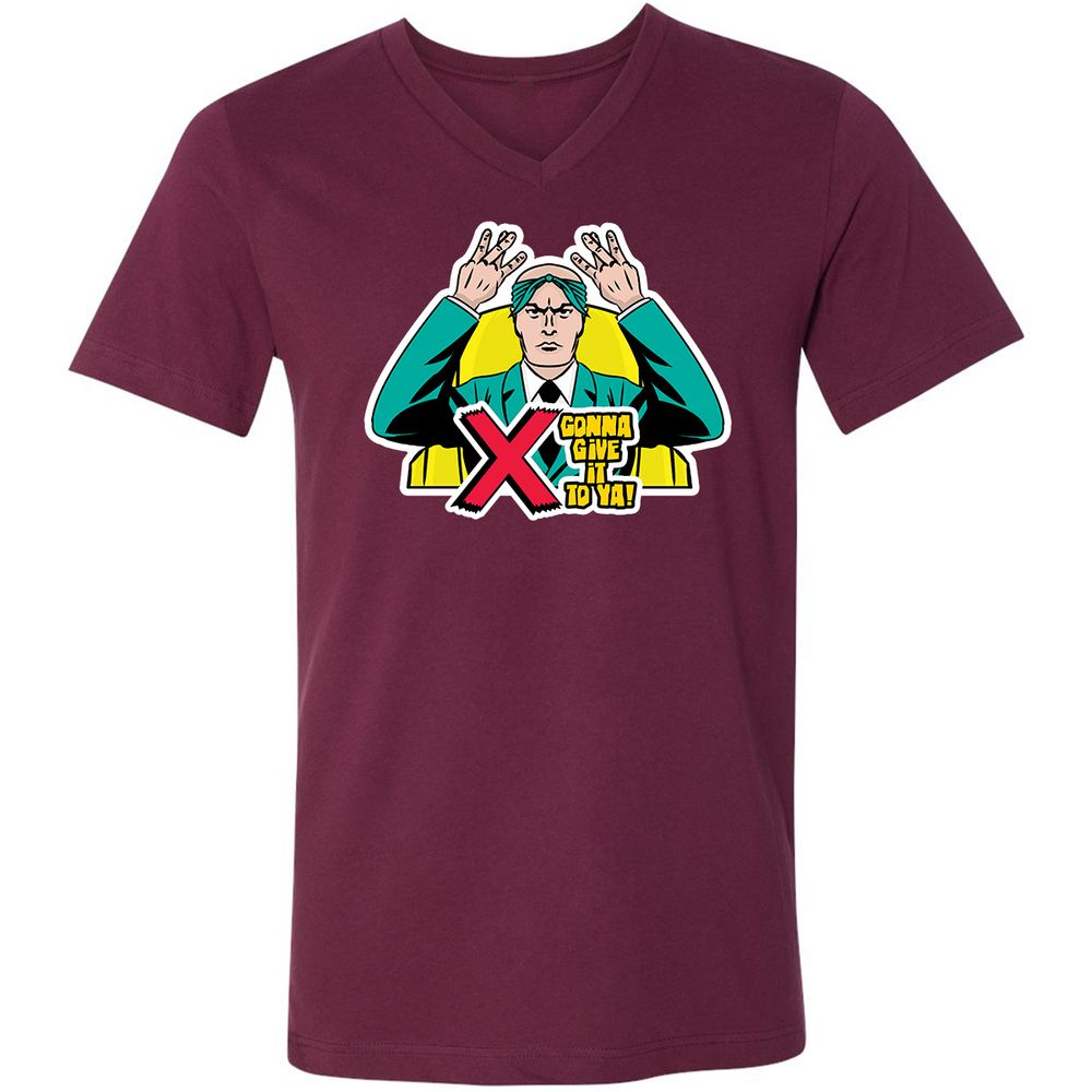 Unisex V-Neck T-Shirt - K3K2HSDX - Maroon - 6