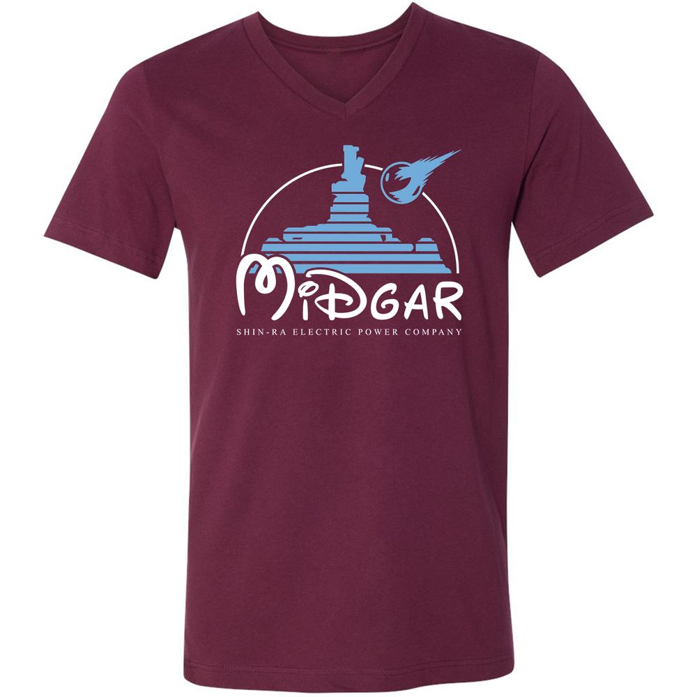 Unisex V-Neck T-Shirt - QW8YAVFE - Maroon - 6