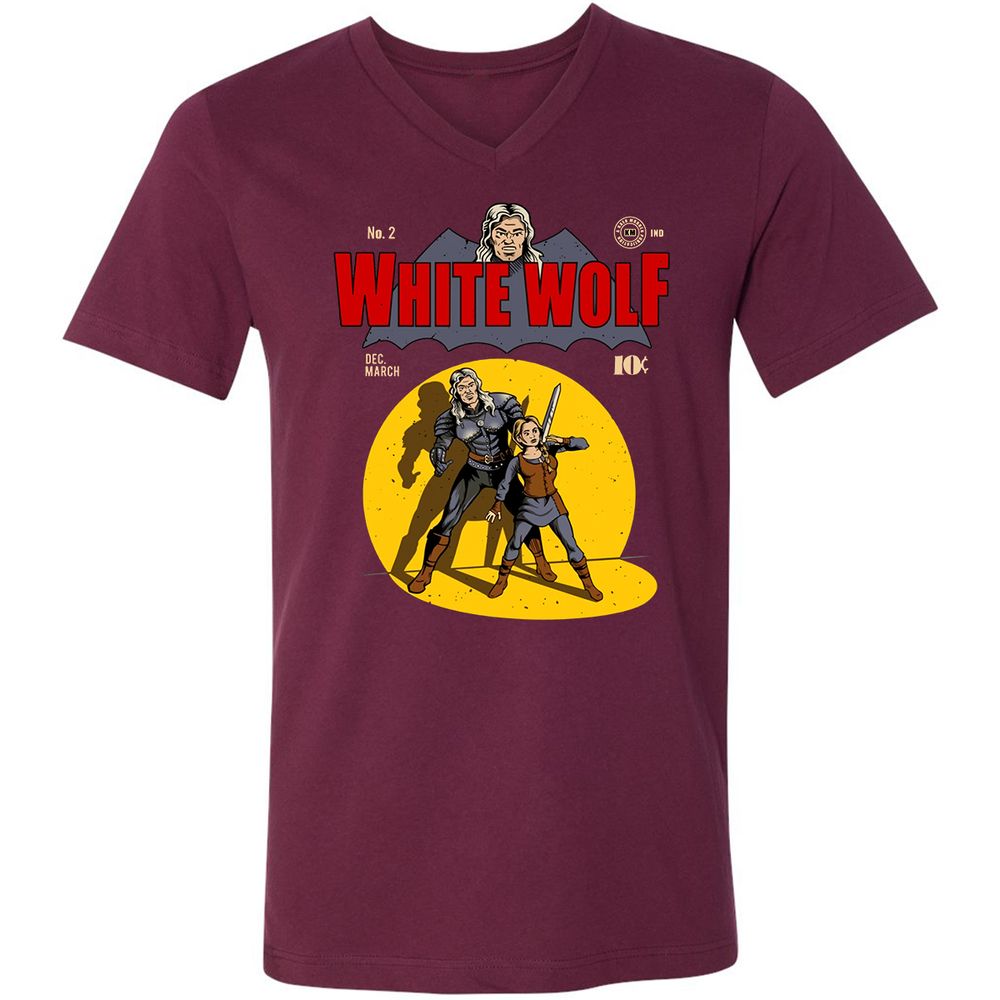 Unisex V-Neck T-Shirt - F1UYR8VV - Maroon - 6