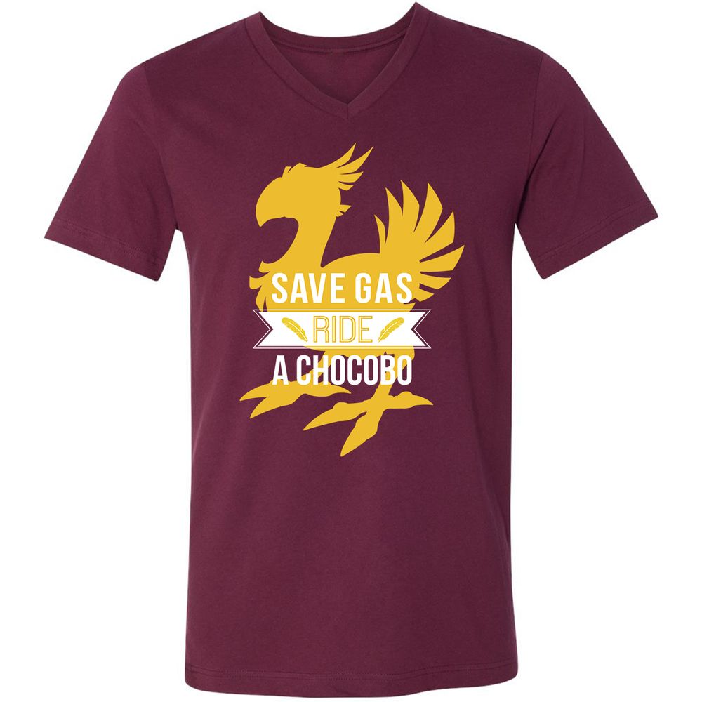 Unisex V-Neck T-Shirt - 7GPKDMGA - Maroon - 6