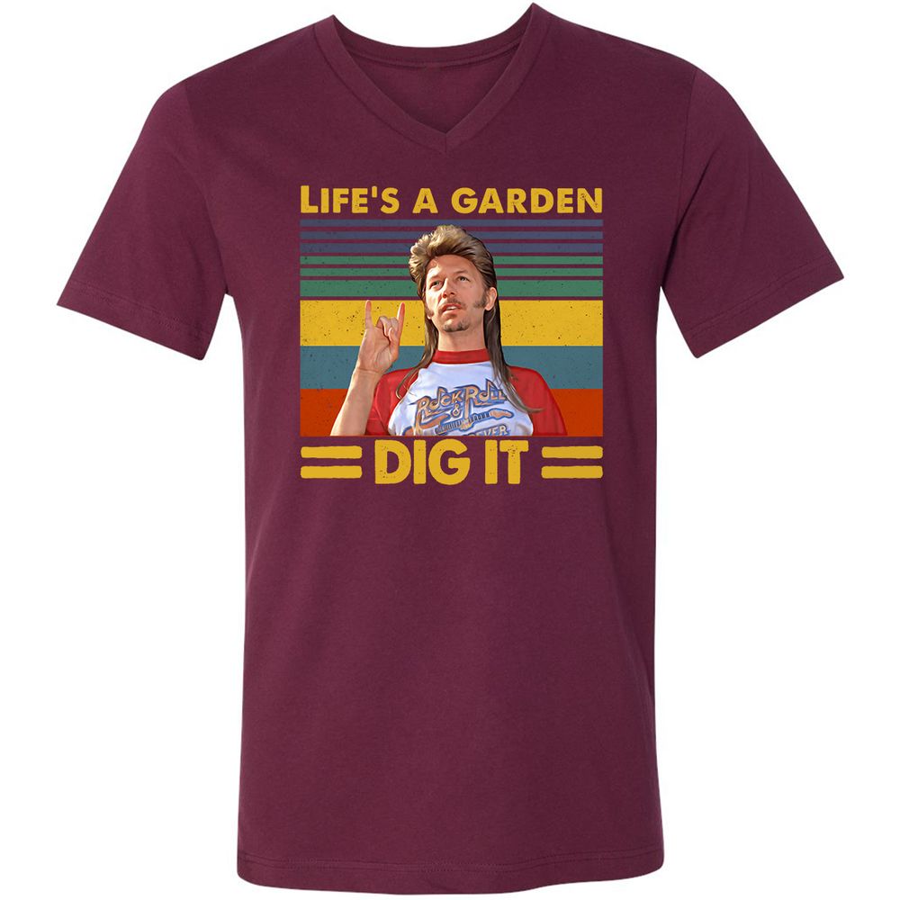 Unisex V-Neck T-Shirt - 3371L7X3 - Maroon - 6