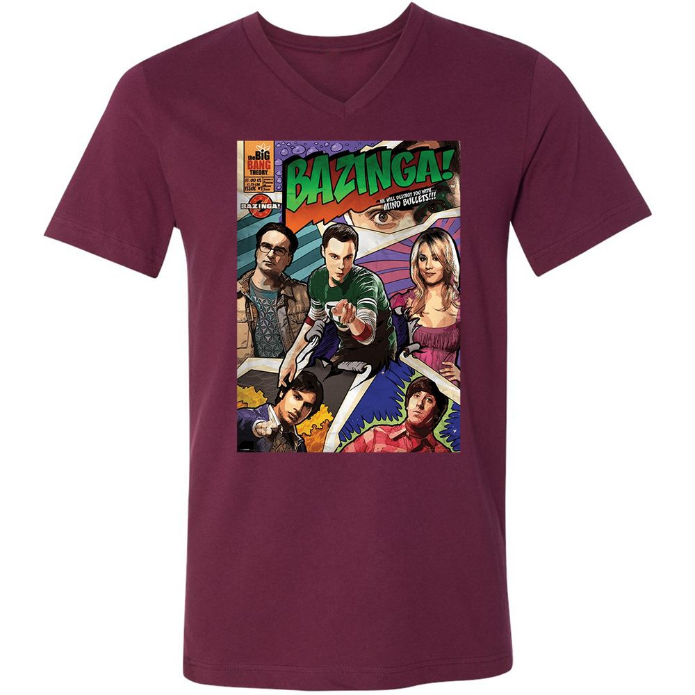 Unisex V-Neck T-Shirt - G79D7TBM - Maroon - 6