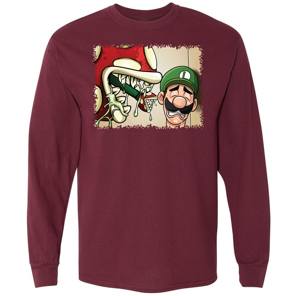 Long Sleeve T-Shirt - 9Y5NWXFU - Maroon - 6