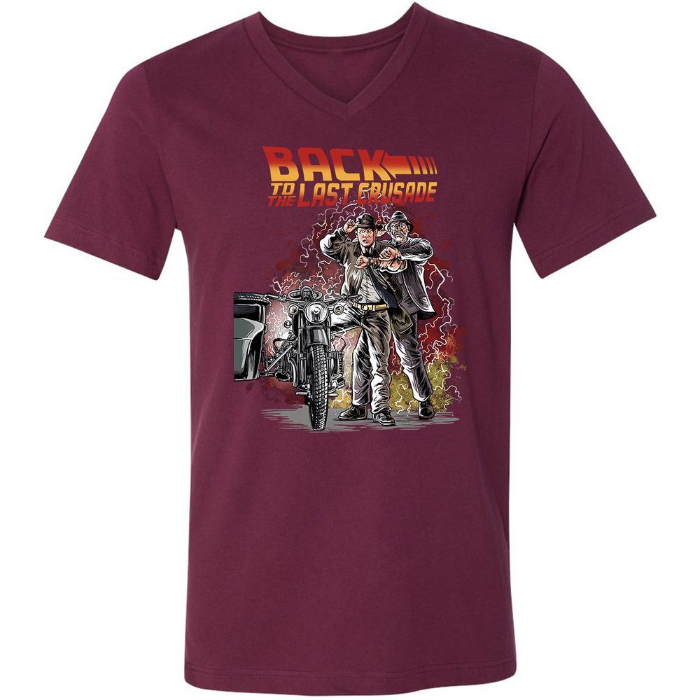 Unisex V-Neck T-Shirt - 7P1R84R6 - Maroon - 6