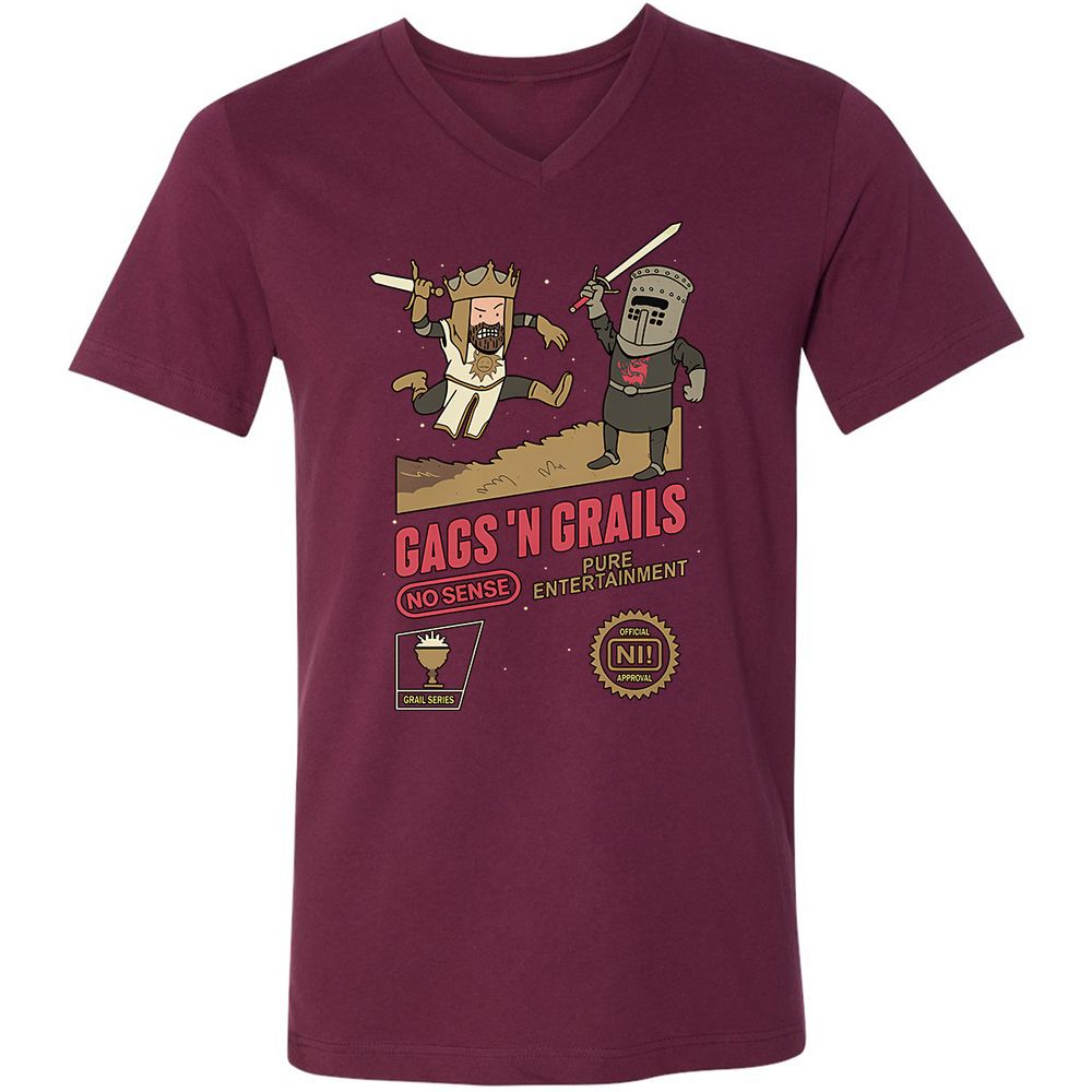 Unisex V-Neck T-Shirt - E86P23SQ - Maroon - 6