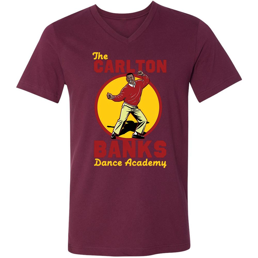 Unisex V-Neck T-Shirt - EYT9LQF7 - Maroon - 6