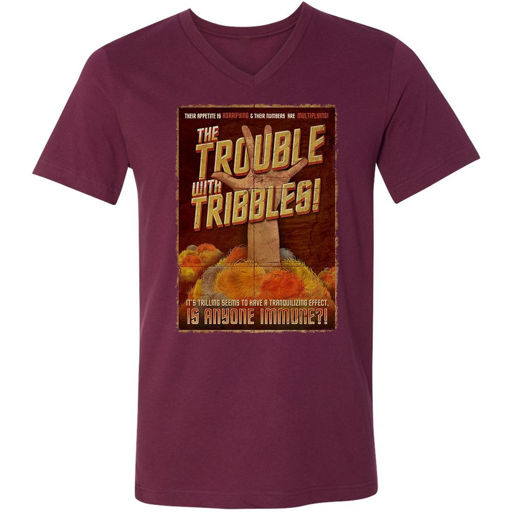 Unisex V-Neck T-Shirt - H4ASSJP4 - Maroon - 6