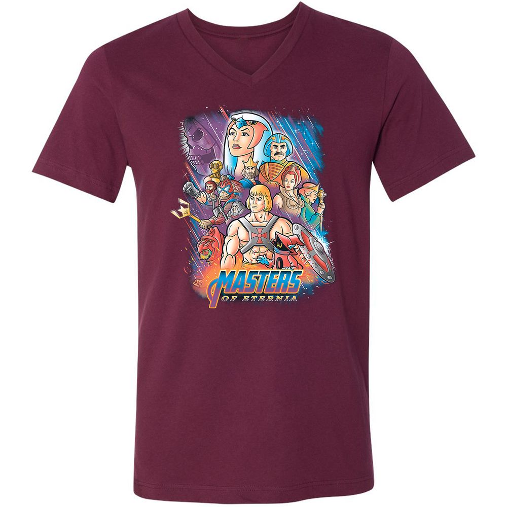 Unisex V-Neck T-Shirt - BCEGL4P8 - Maroon - 6