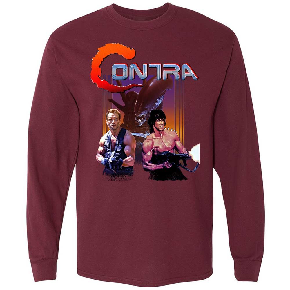 Long Sleeve T-Shirt - F8AHF1XJ - Maroon - 6