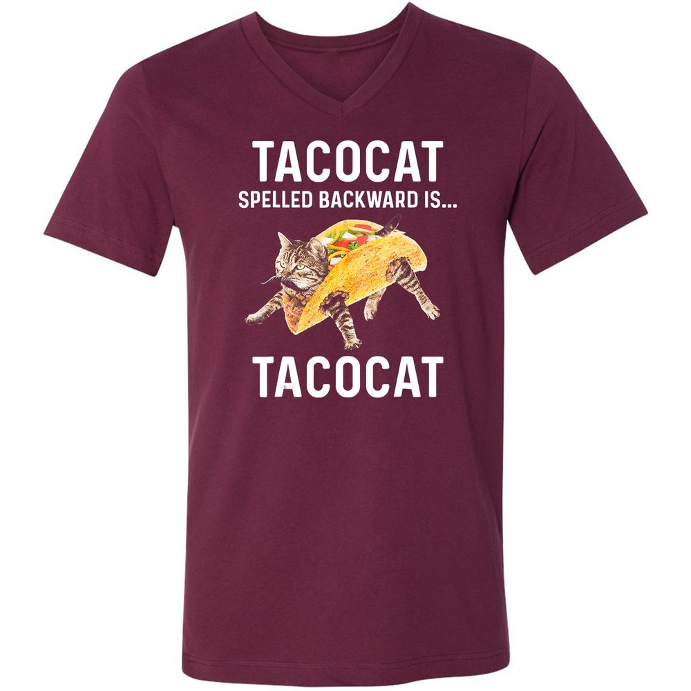 Unisex V-Neck T-Shirt - A3UZUB96 - Maroon - 6