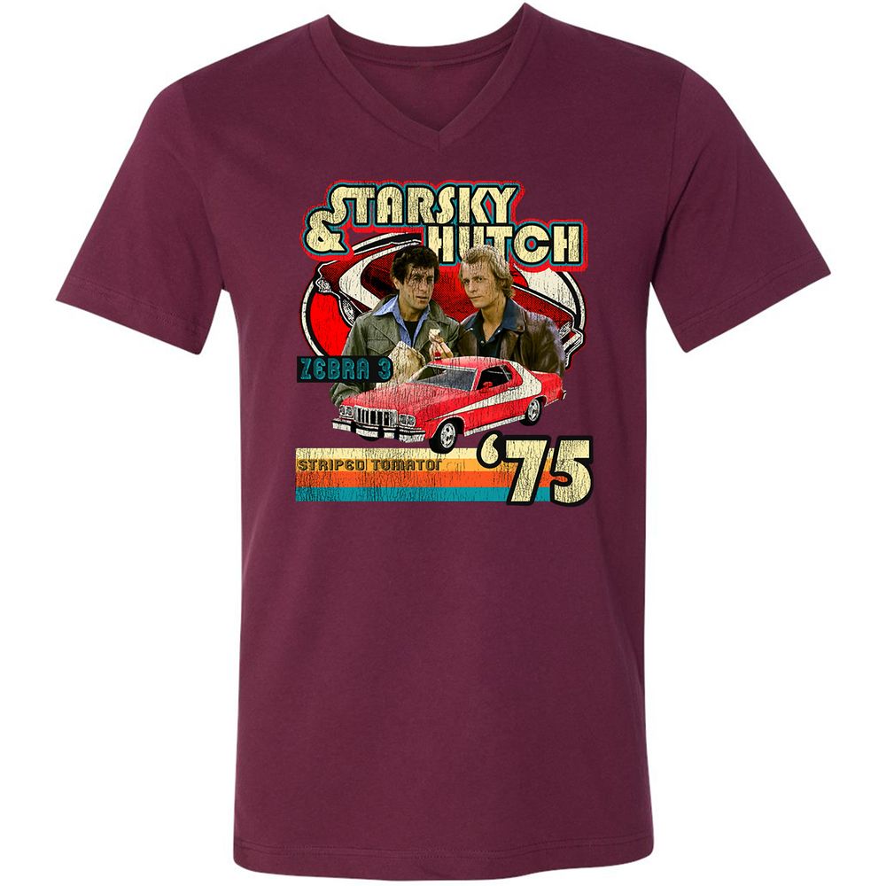 Unisex V-Neck T-Shirt - WKST1ZDU - Maroon - 6