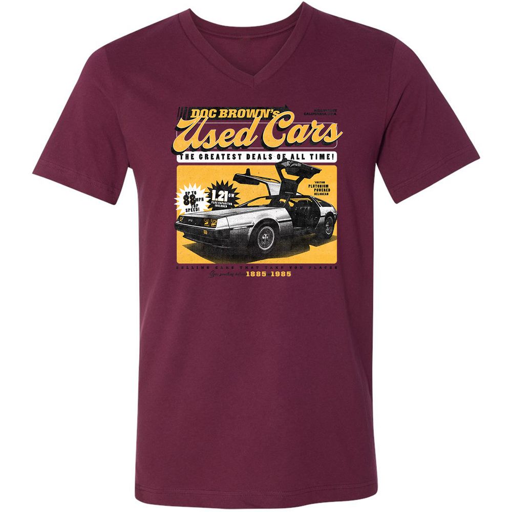 Unisex V-Neck T-Shirt - FK7WTCYD - Maroon - 6