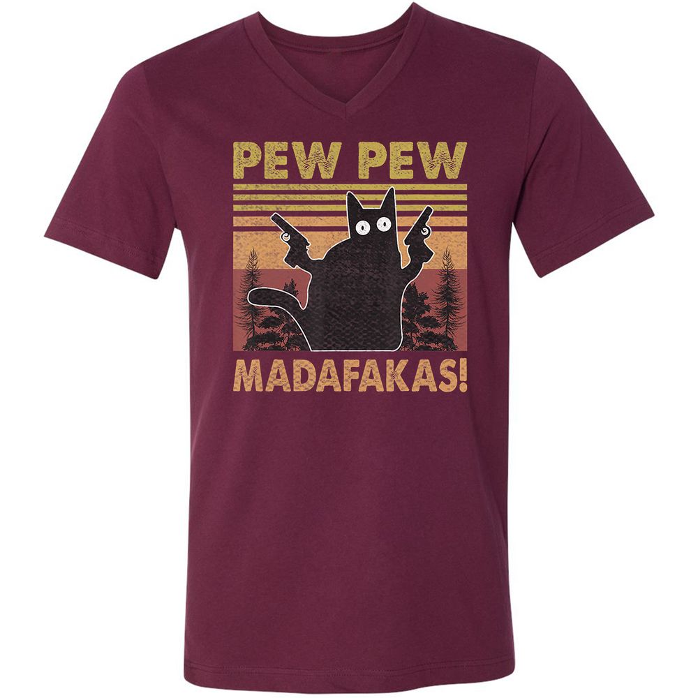 Unisex V-Neck T-Shirt - DM5L7SKW - Maroon - 6