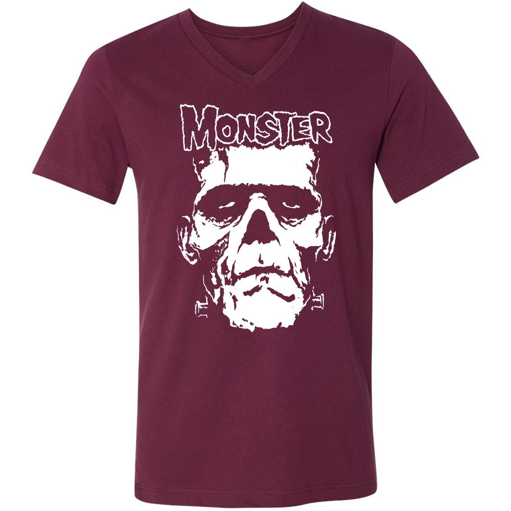 Unisex V-Neck T-Shirt - H416EA7Z - Maroon - 6