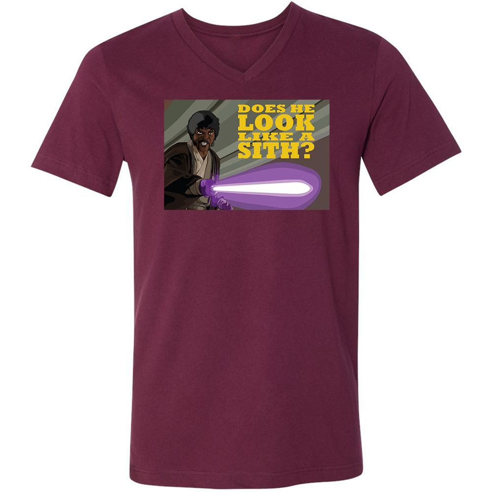 Unisex V-Neck T-Shirt - CEU62ZUE - Maroon - 6