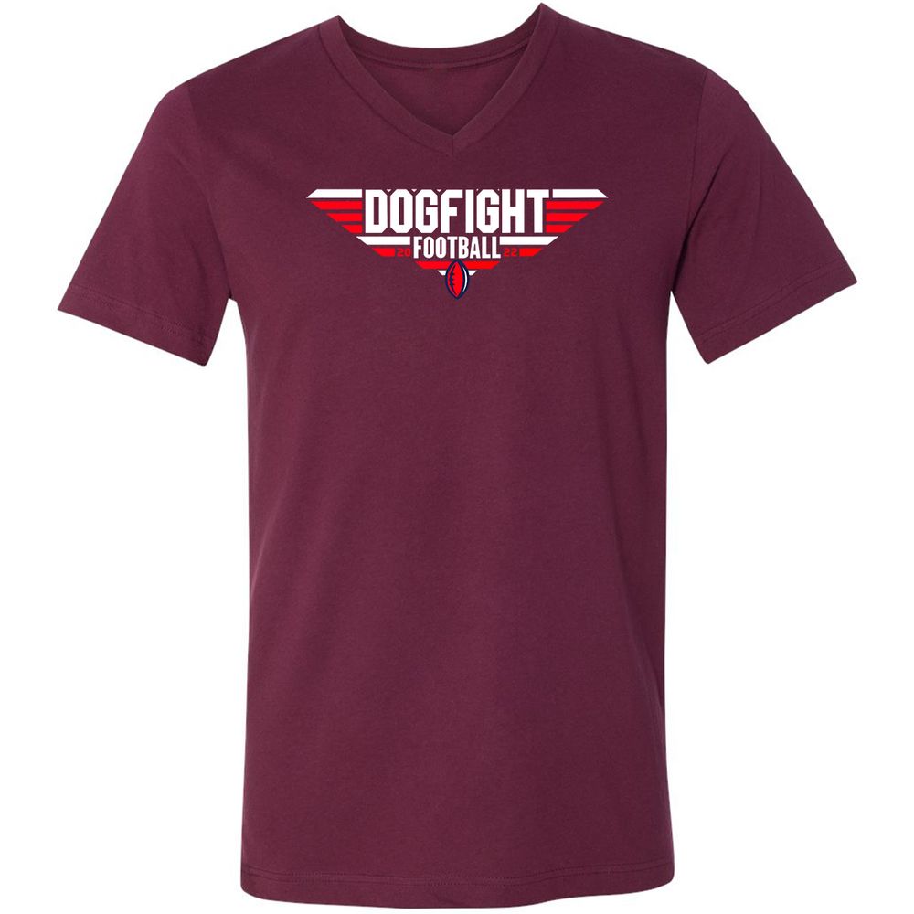 Unisex V-Neck T-Shirt - 6KJ4UUPV - Maroon - 6