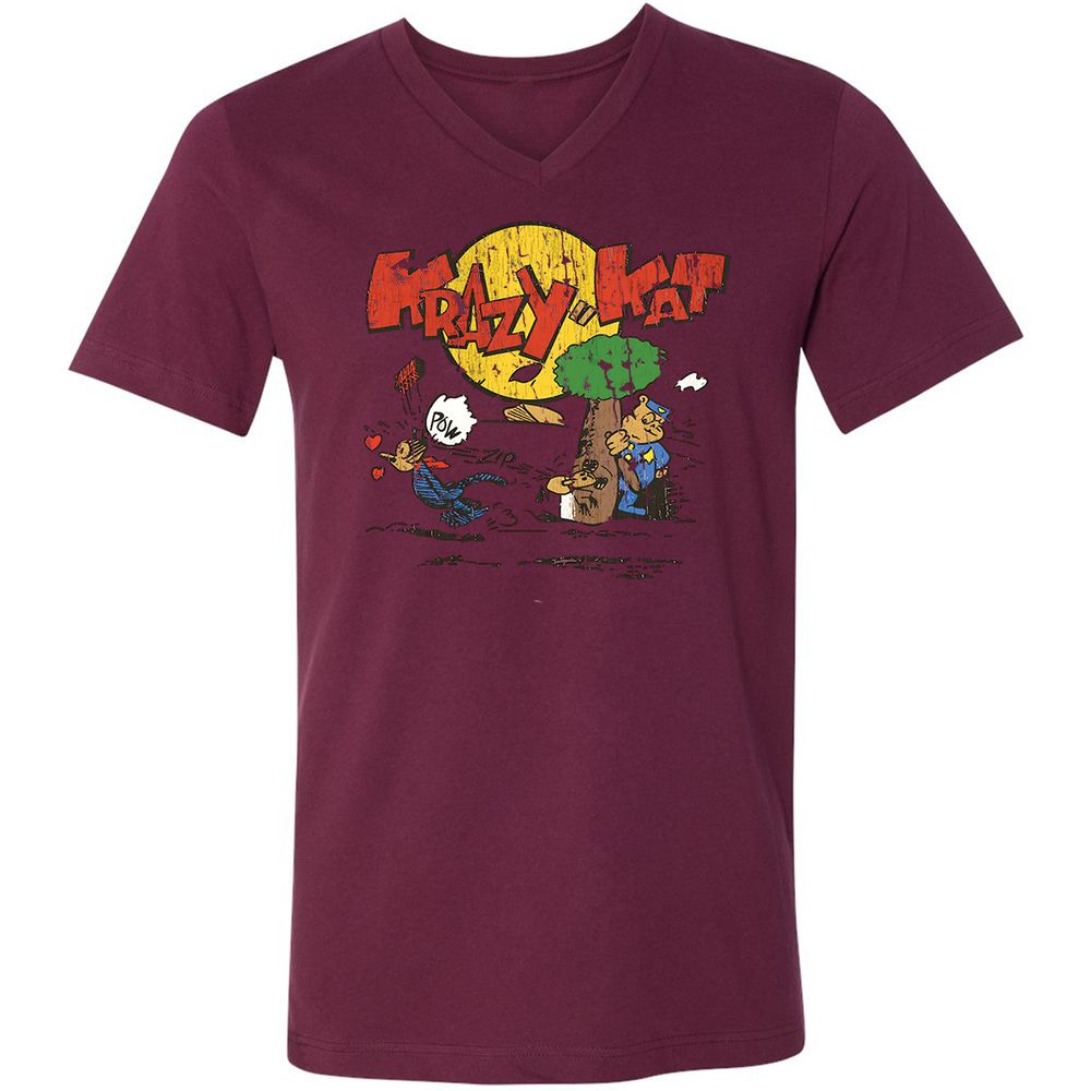 Unisex V-Neck T-Shirt - VGVMMZ24 - Maroon - 6