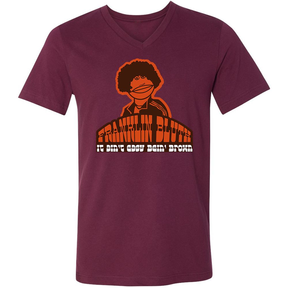 Unisex V-Neck T-Shirt - 4S9AVNBX - Maroon - 6