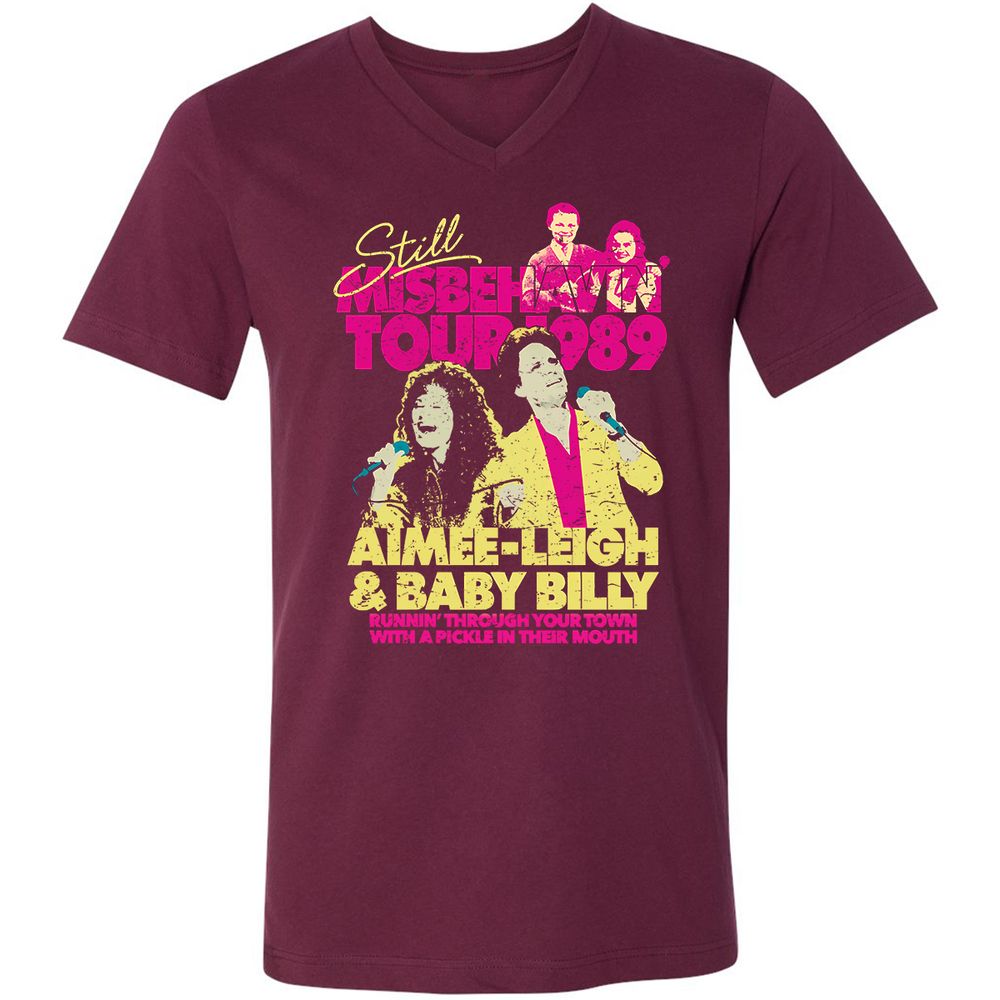 Unisex V-Neck T-Shirt - S1R1LEF7 - Maroon - 6