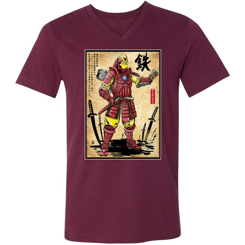Unisex V-Neck T-Shirt - S6ZL713P - Maroon - 6