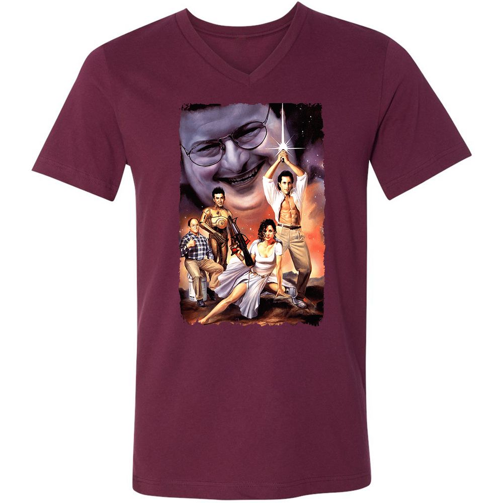 Unisex V-Neck T-Shirt - CMDWEZ4A - Maroon - 6