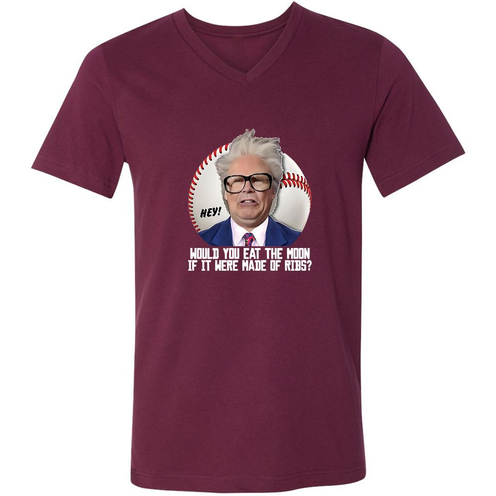Unisex V-Neck T-Shirt - KVWD54U4 - Maroon - 6