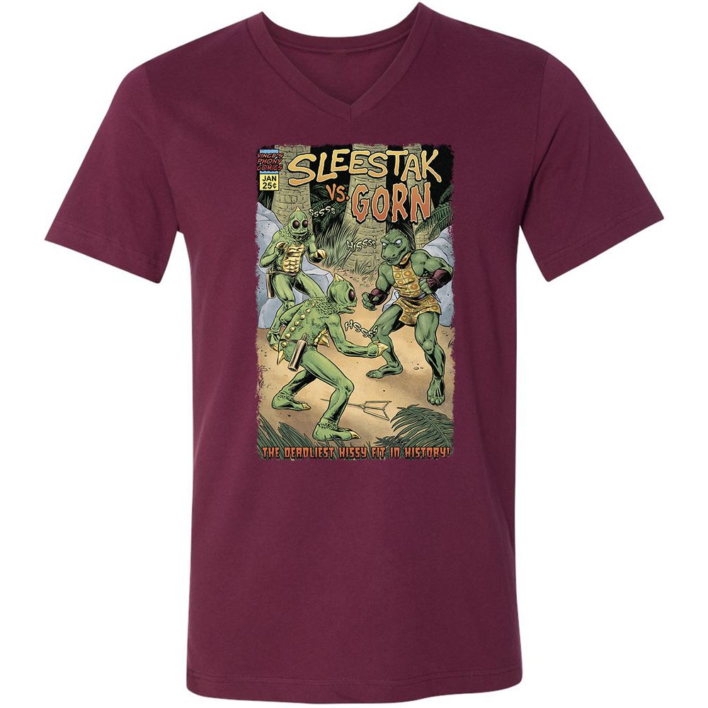 Unisex V-Neck T-Shirt - VZ78CVVW - Maroon - 6