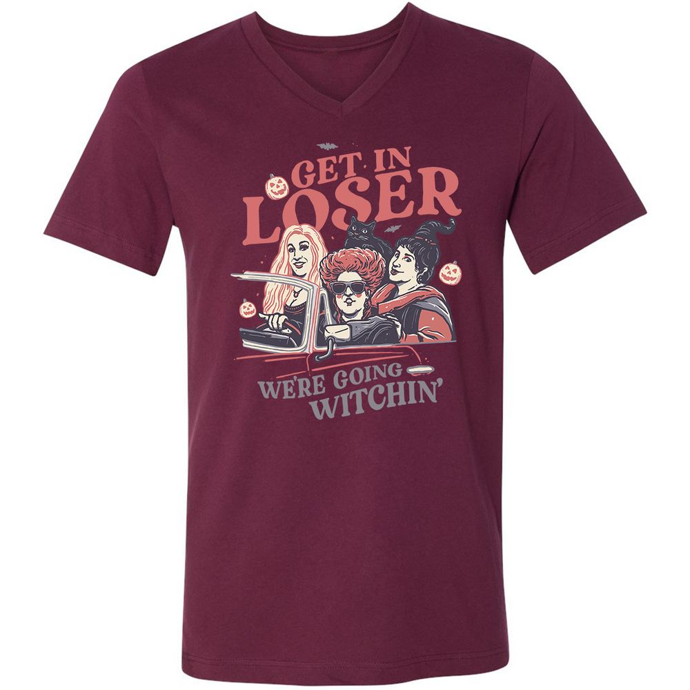 Unisex V-Neck T-Shirt - L7RGBHWS - Maroon - 6