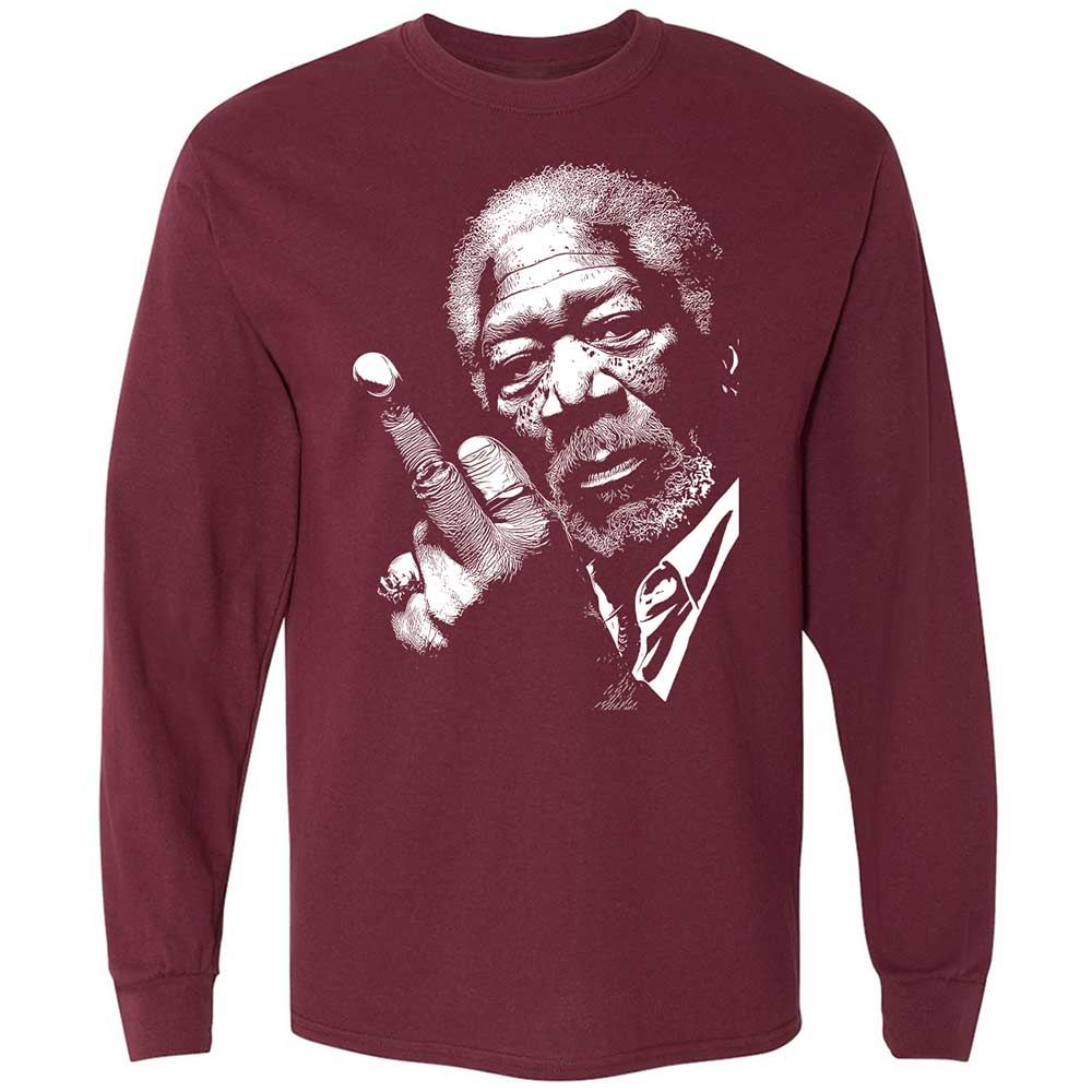 Morgan Freeman middle finger - Maroon - 6