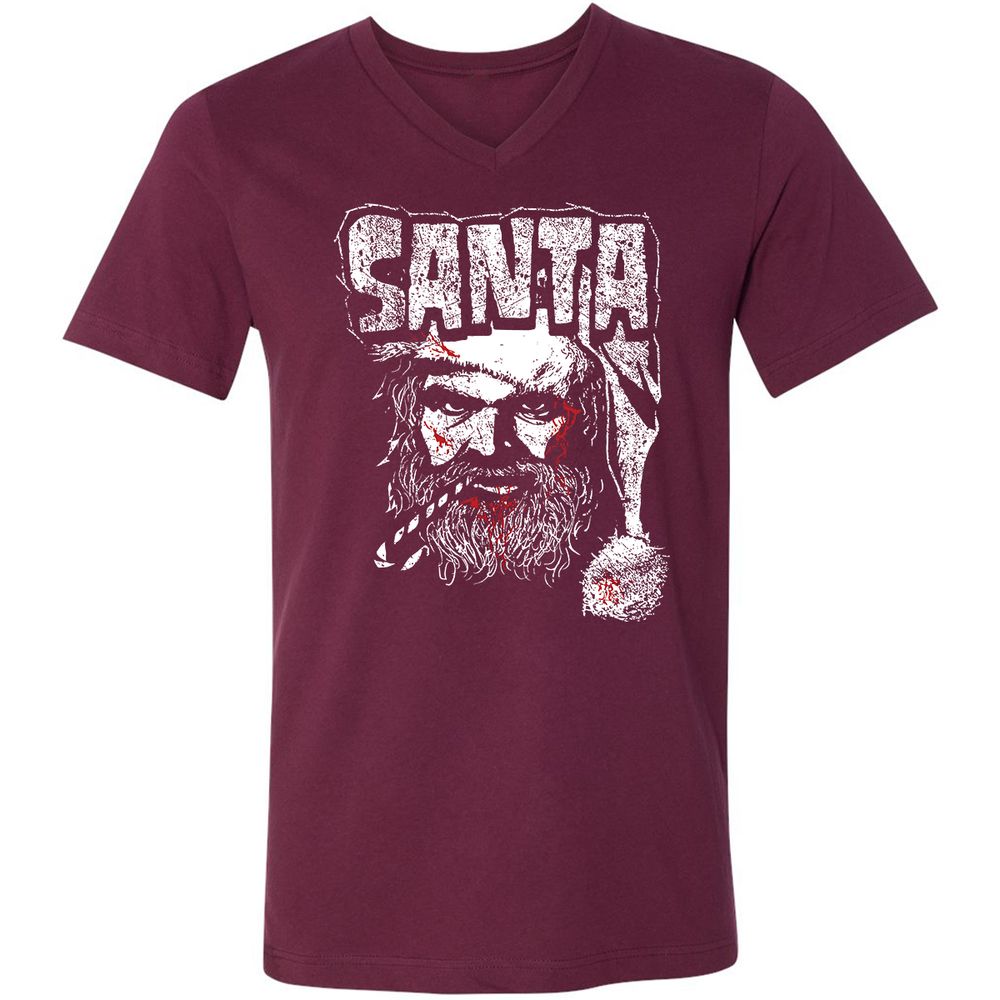 Unisex V-Neck T-Shirt - AT6QF4TE - Maroon - 6