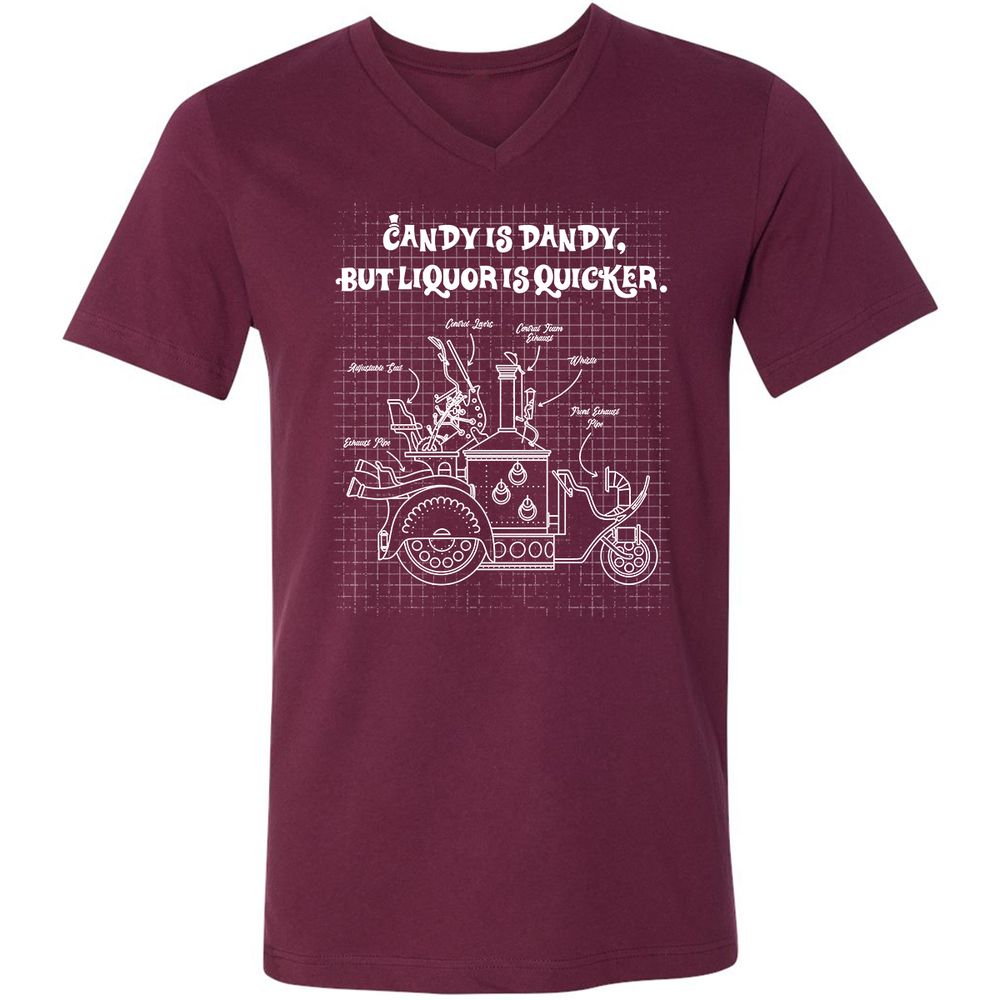 Unisex V-Neck T-Shirt - VP8U48AY - Maroon - 6