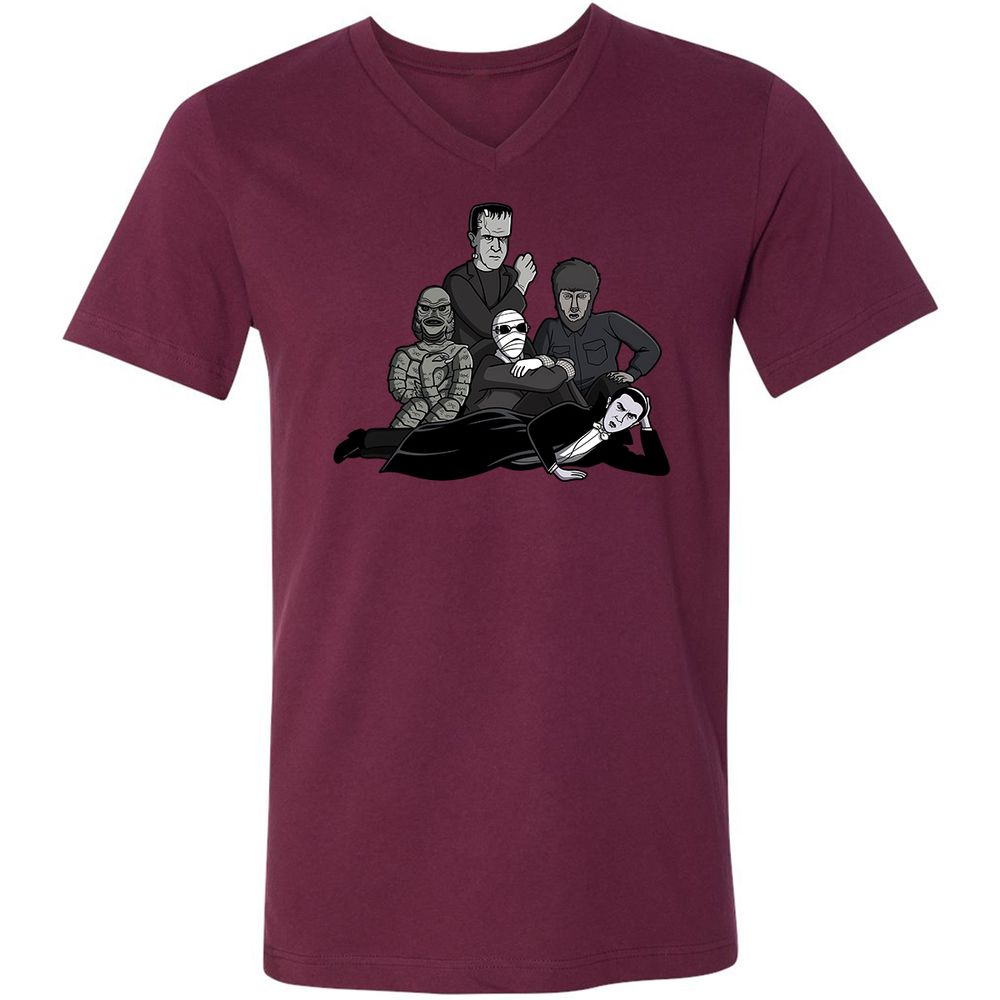 Unisex V-Neck T-Shirt - MK19M7BE - Maroon - 6