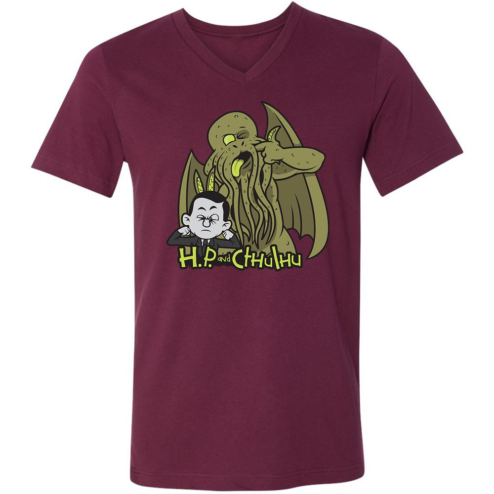 Unisex V-Neck T-Shirt - ES1C7PW3 - Maroon - 6