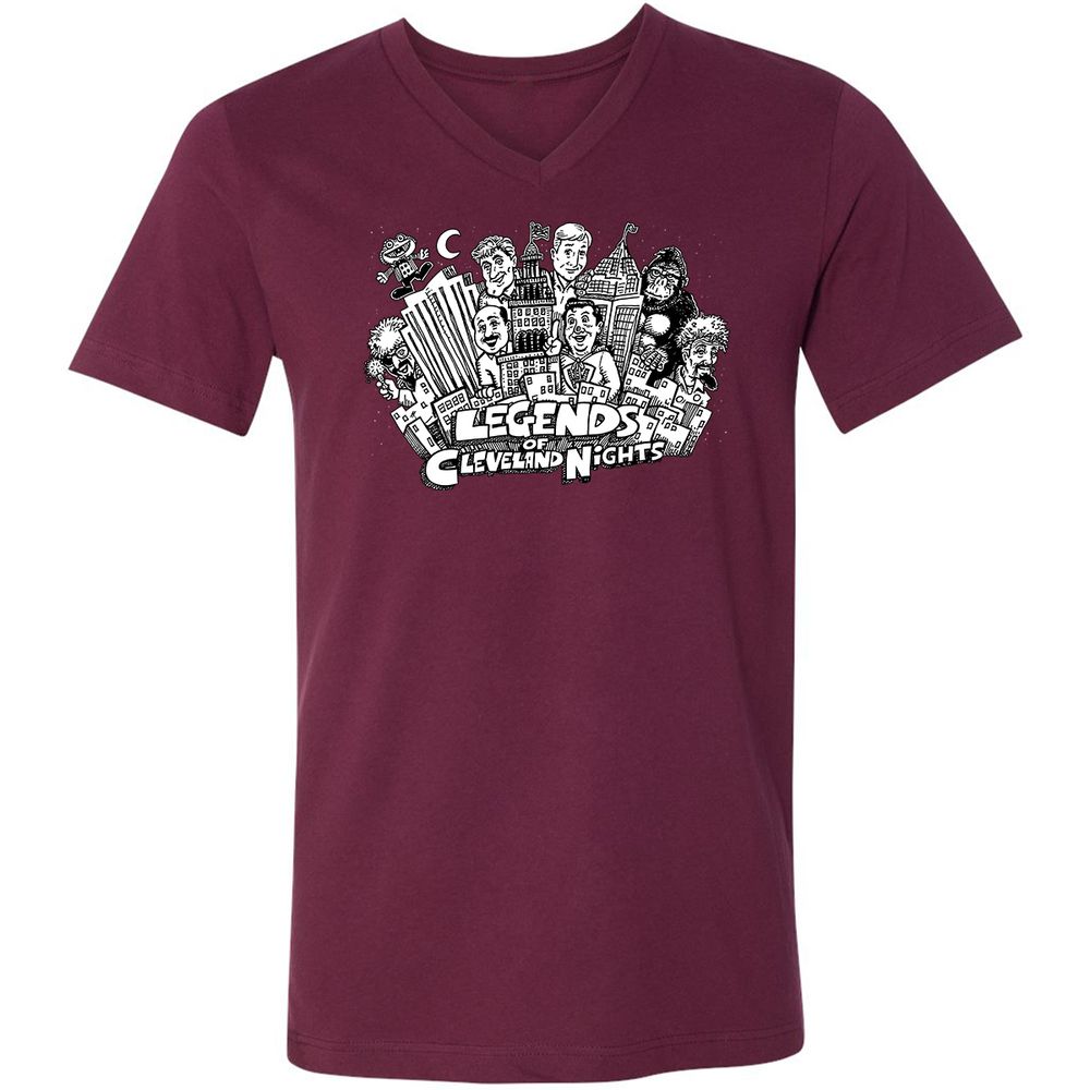 Unisex V-Neck T-Shirt - CF9N6H2R - Maroon - 6