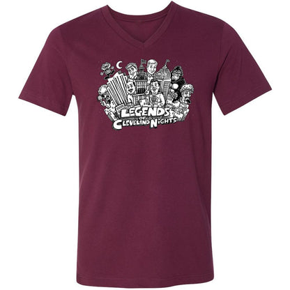 Unisex V-Neck T-Shirt - CF9N6H2R - Maroon - 6