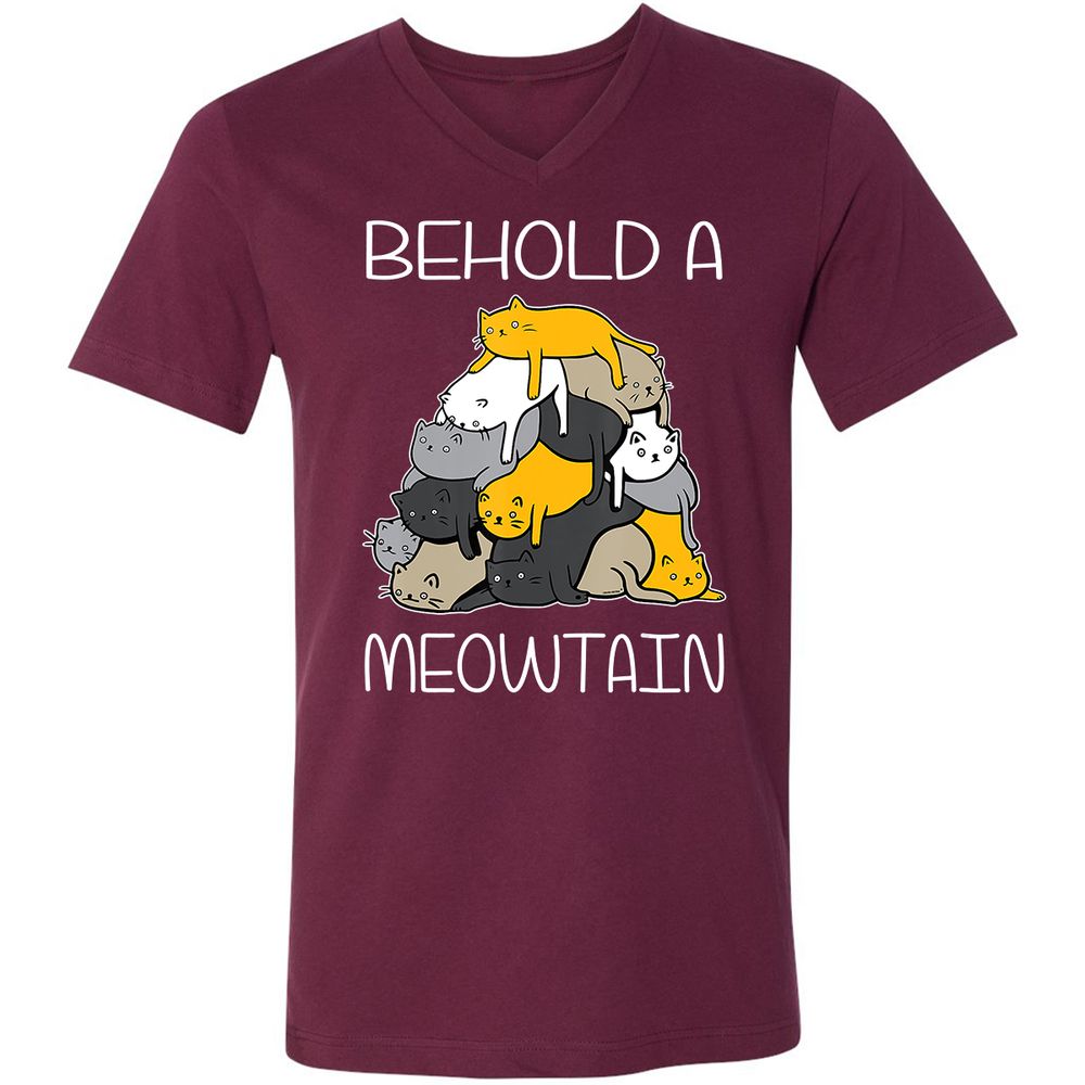 Unisex V-Neck T-Shirt - CEV3XXBY - Maroon - 6