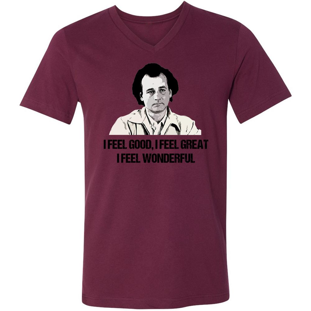 Unisex V-Neck T-Shirt - 8CMUJPWY - Maroon - 6