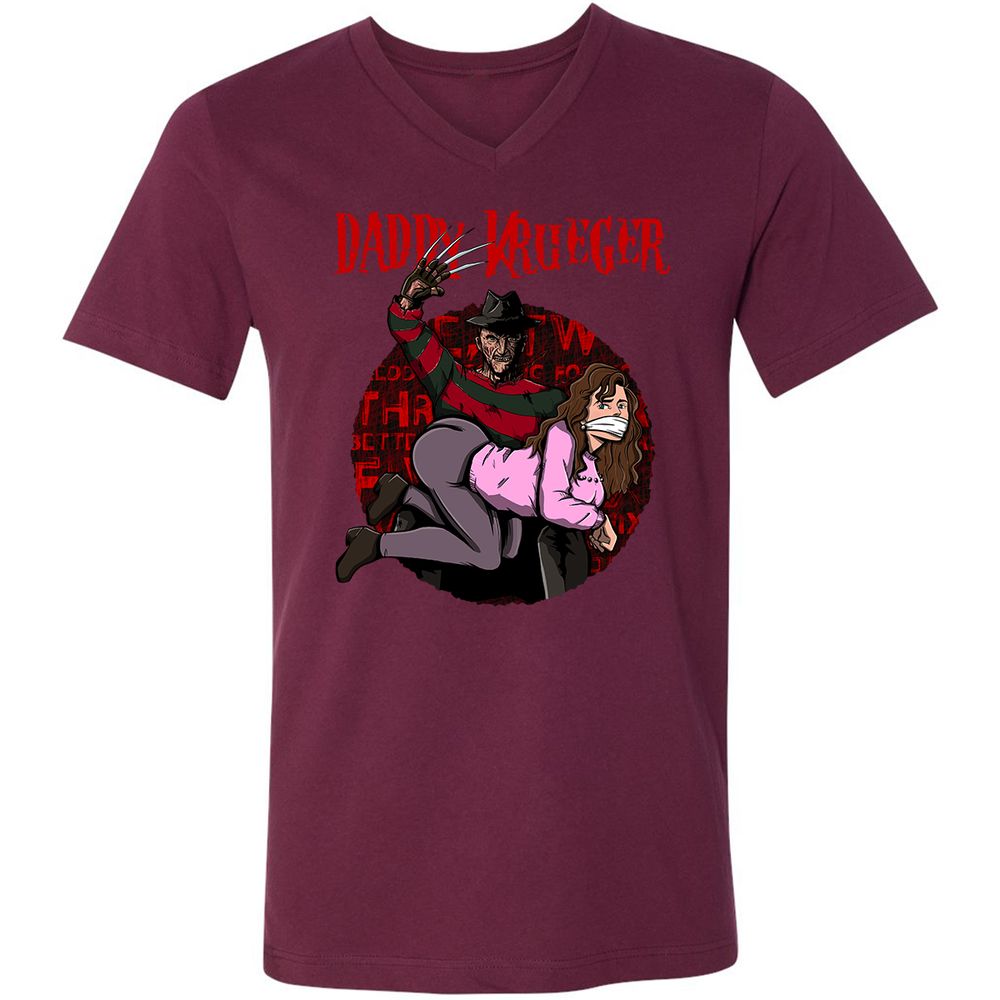 Unisex V-Neck T-Shirt - YPP7BFRF - Maroon - 6