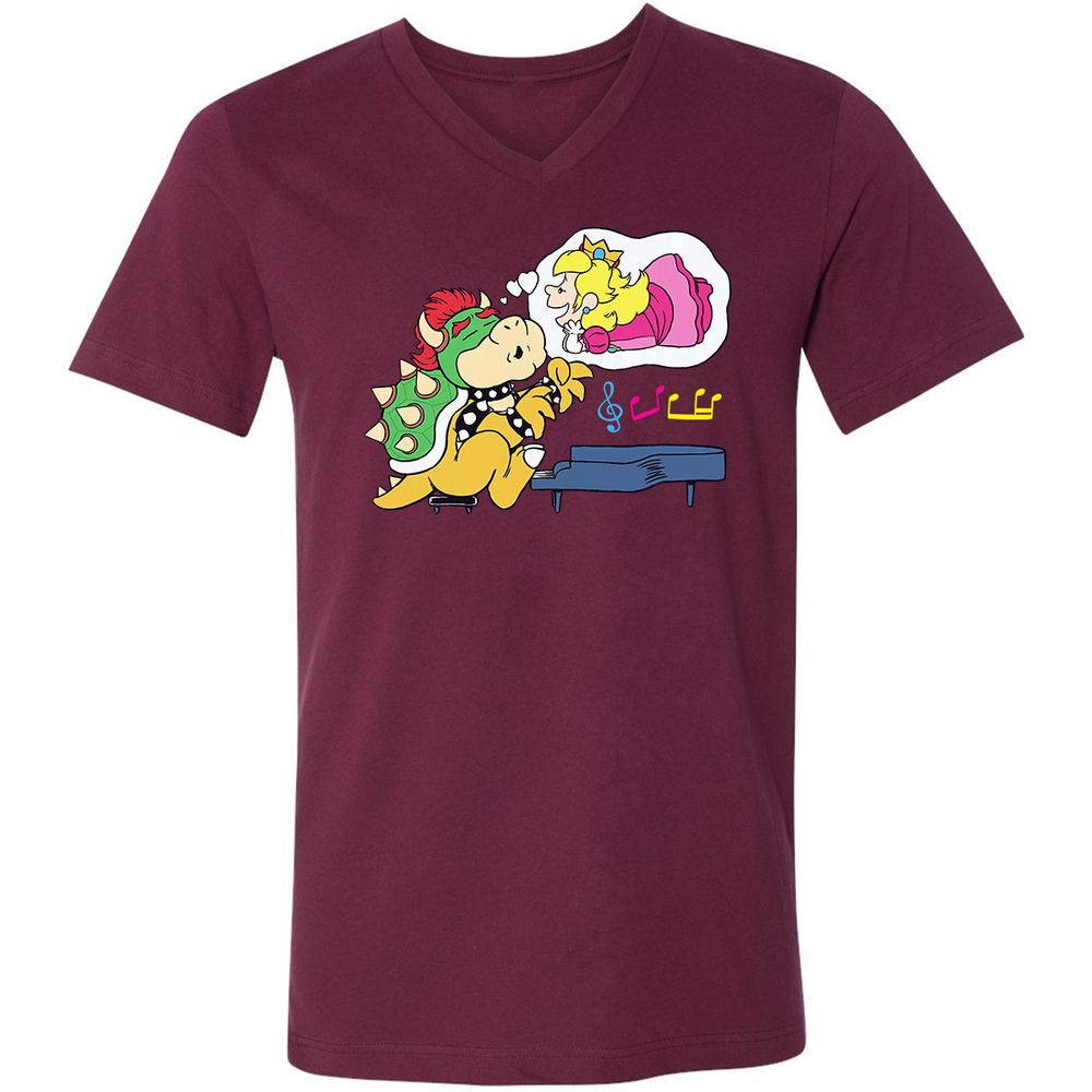 Unisex V-Neck T-Shirt - T8YECF72 - Maroon - 6