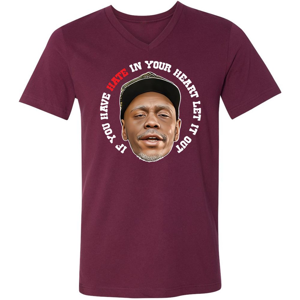Unisex V-Neck T-Shirt - ZHDQHDM7 - Maroon - 6