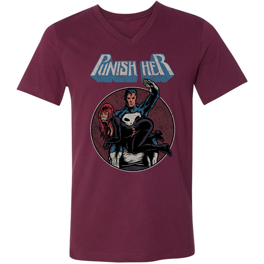 Unisex V-Neck T-Shirt - VGLEKTQB - Maroon - 6