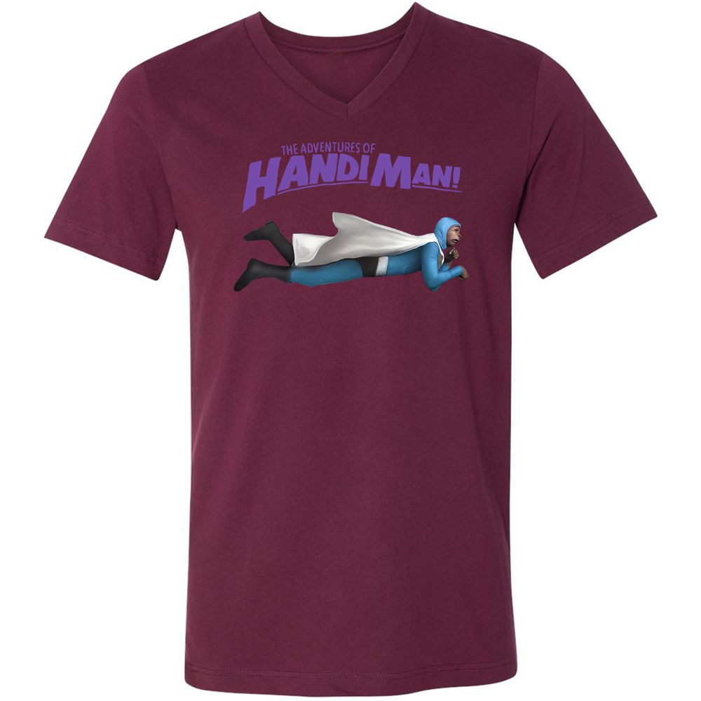 Unisex V-Neck T-Shirt - 6UEEKG3V - Maroon - 6