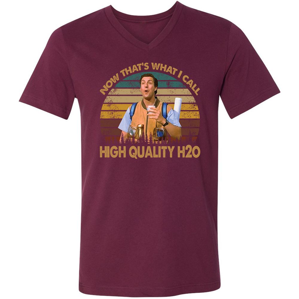 Unisex V-Neck T-Shirt - Z98F54QQ - Maroon - 6