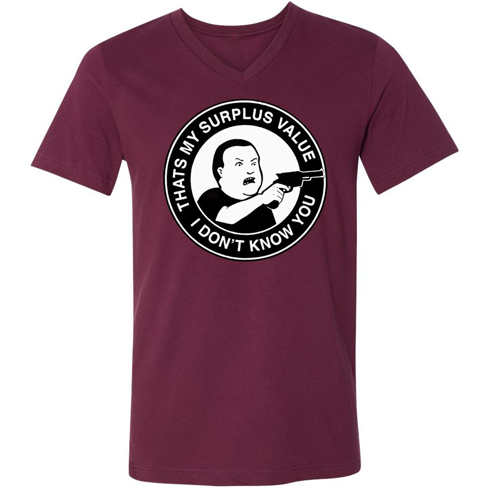 Unisex V-Neck T-Shirt - PTHUHT7A - Maroon - 6