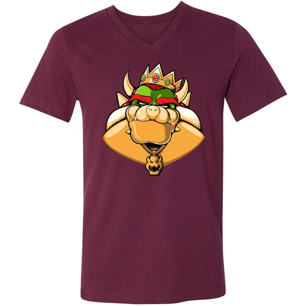 Unisex V-Neck T-Shirt - 4B3V2FG3 - Maroon - 6