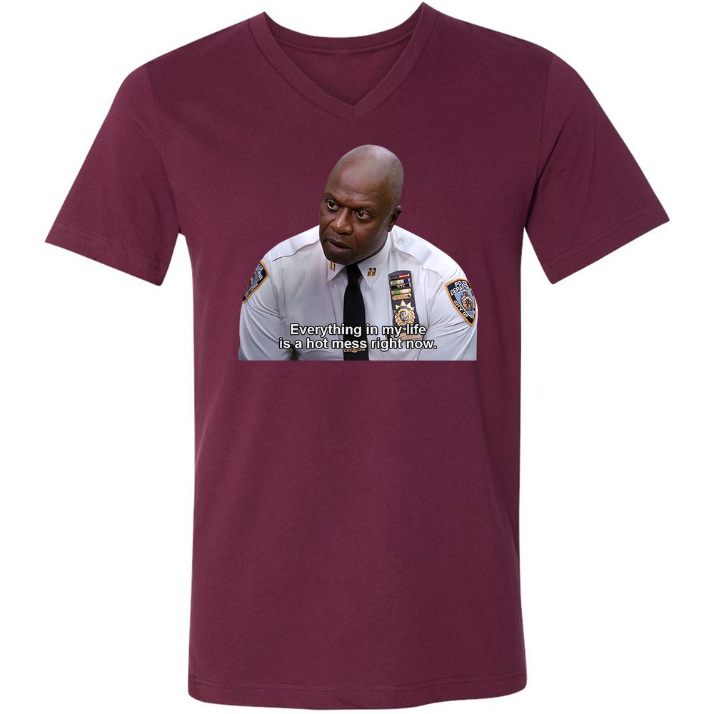 Unisex V-Neck T-Shirt - FYYM5YFT - Maroon - 6