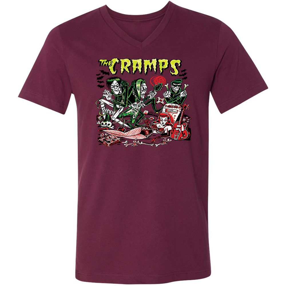 Unisex V-Neck T-Shirt - WWWDJ2NV - Maroon - 6
